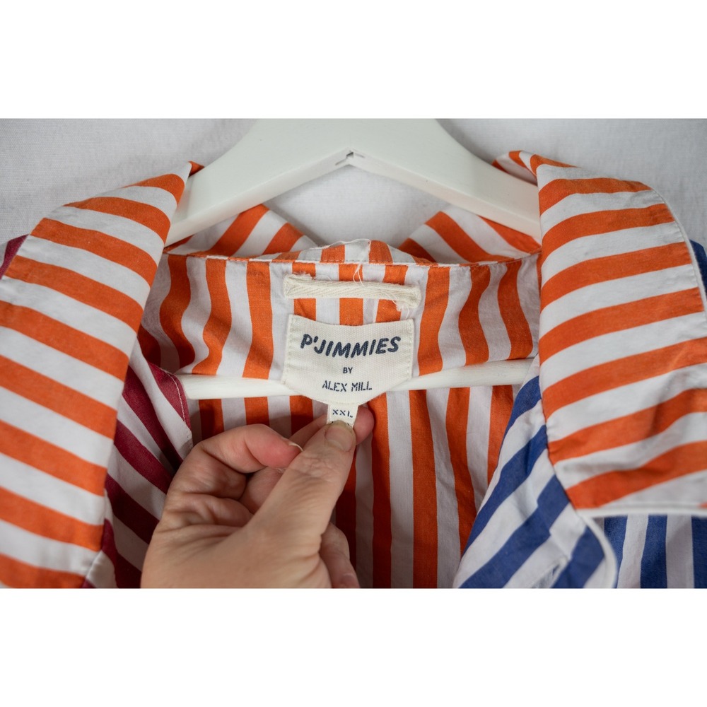 Alex Mill P'jimmies Pajama Set Mens XXL Multi Color Excellent Striped Sleepwear - Picture 3 of 6
